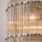 Modern San Marco Glass Round Chandelier Contemporary Cylindrical Tiered Glass Pendant Light