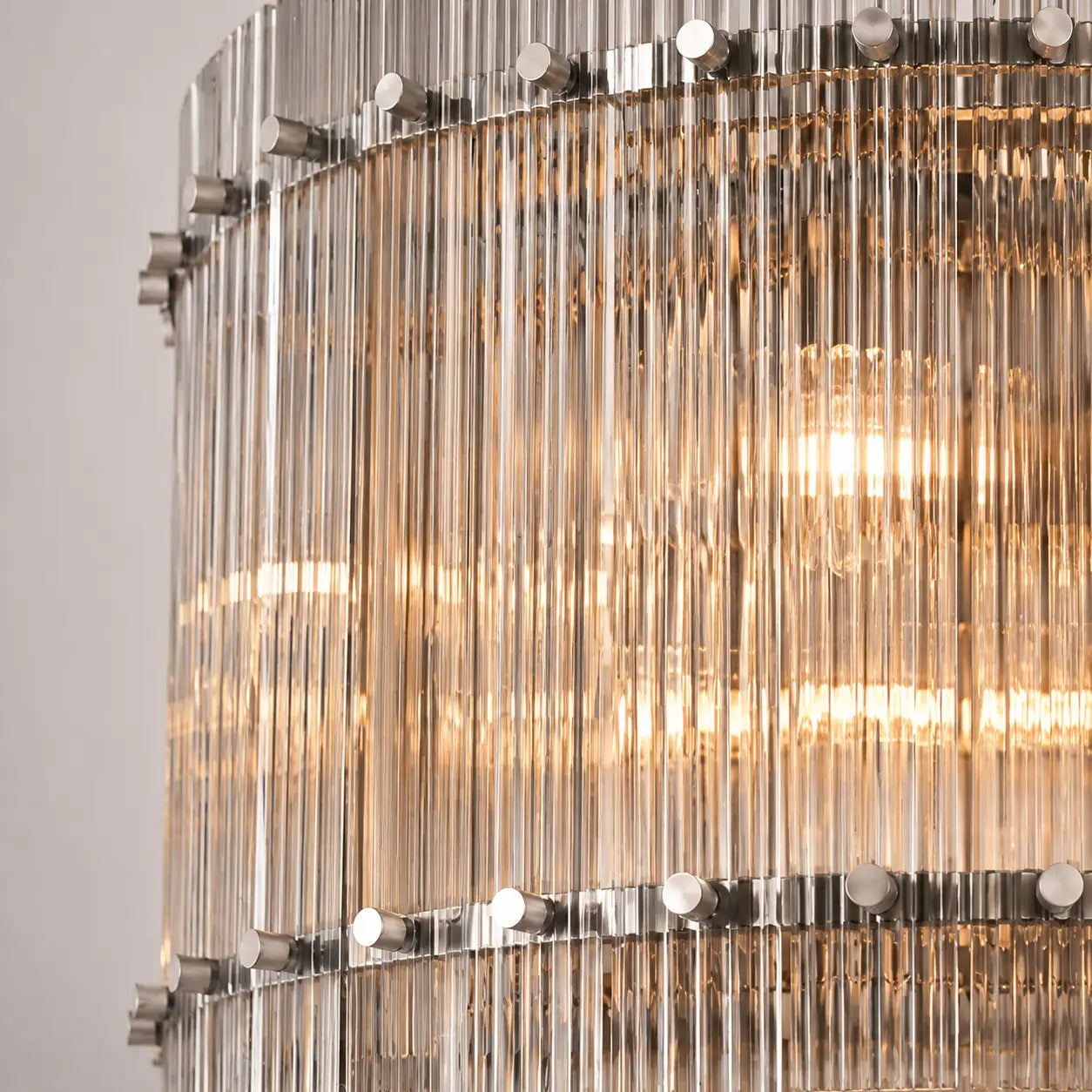 Modern San Marco Glass Round Chandelier Contemporary Cylindrical Tiered Glass Pendant Light