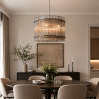 Modern San Marco Glass Round Chandelier Contemporary Cylindrical Tiered Glass Pendant Light