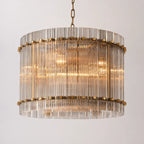 Modern San Marco Glass Round Chandelier Contemporary Cylindrical Tiered Glass Pendant Light