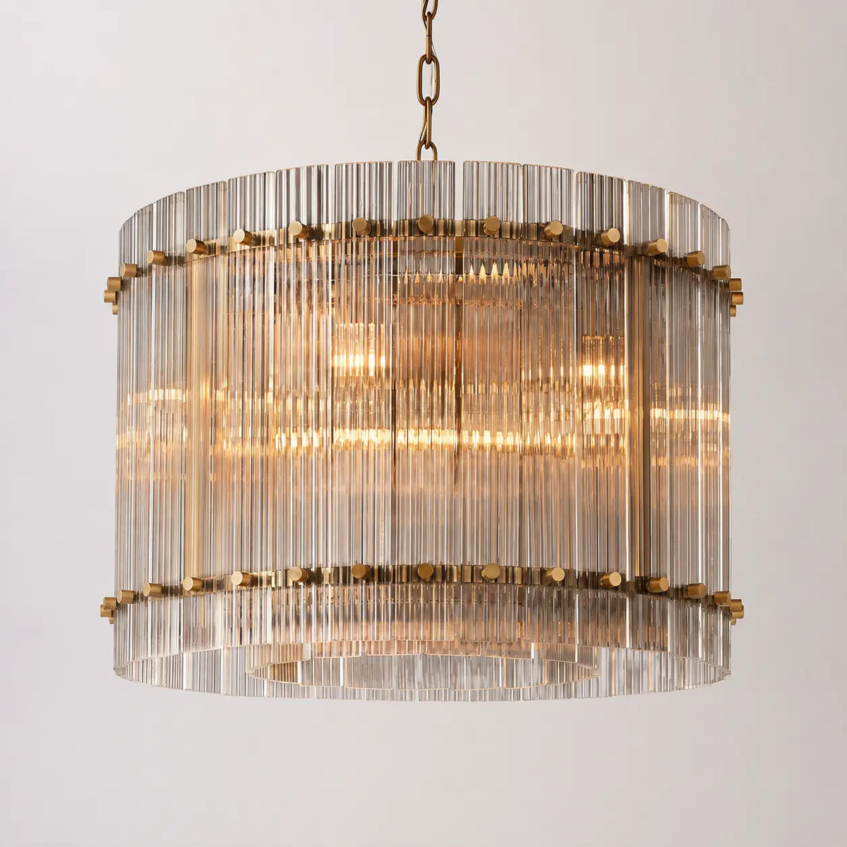 Modern San Marco Glass Round Chandelier Contemporary Cylindrical Tiered Glass Pendant Light