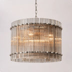 Modern San Marco Glass Round Chandelier Contemporary Cylindrical Tiered Glass Pendant Light
