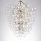Talia Style Bubble Glass Chandelier Clear Ribbed Glass Ball Pendant Light Modern Luxury Hanging Lamp