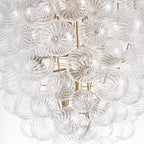 Talia Style Bubble Glass Chandelier Clear Ribbed Glass Ball Pendant Light Modern Luxury Hanging Lamp