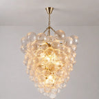 Talia Style Bubble Glass Chandelier Clear Ribbed Glass Ball Pendant Light Modern Luxury Hanging Lamp
