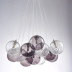 Bubbles Chandelier Smoked Blown Glass Hanging Lamp Talia Modern Cluster Pendant Light