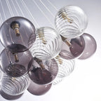 Bubbles Chandelier Smoked Blown Glass Hanging Lamp Talia Modern Cluster Pendant Light